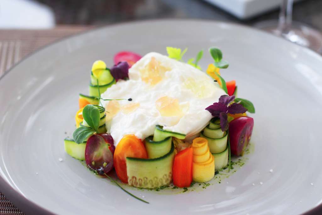 Creamy burrata topped with homemade pesto